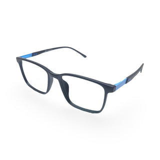 EVX 83311 Black And Blue Rectangle Eyeglass Frame (Large)