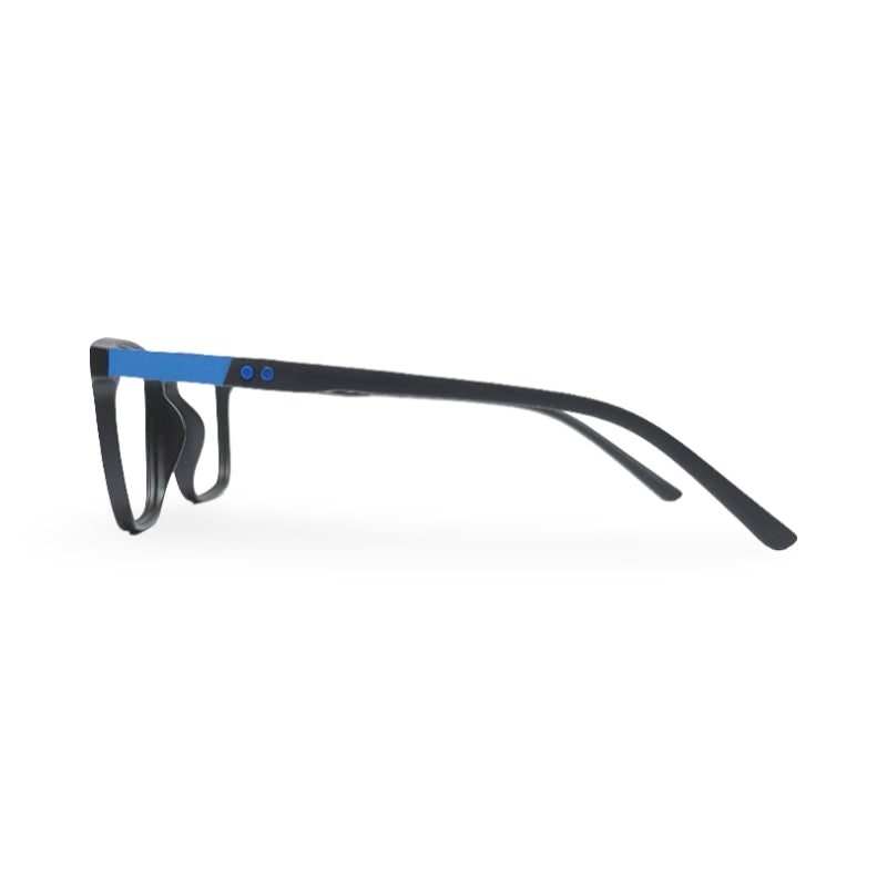 EVX 83311 Black And Blue Rectangle Eyeglass Frame (Large)