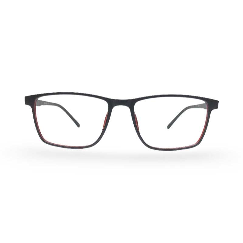 EVX 83314 Red Black Rectangle Eyeglass