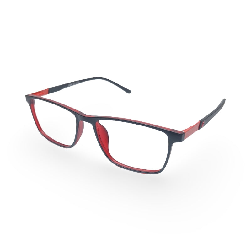 EVX 83314 Red Black Rectangle Eyeglass