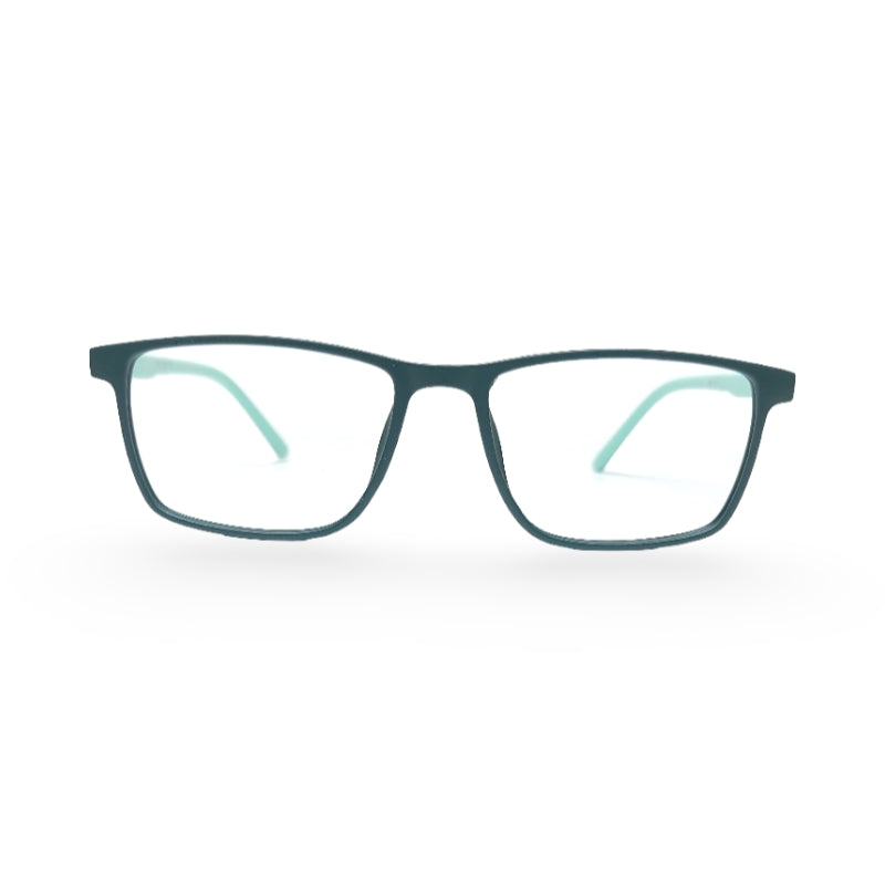 EVX 83314 Green Rectangle Eyeglass Frame (Large)