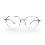 EVX 83315 Purple Geometric Eyeglass Frame (Large)