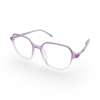EVX 83315 Purple Geometric Eyeglass Frame (Large)