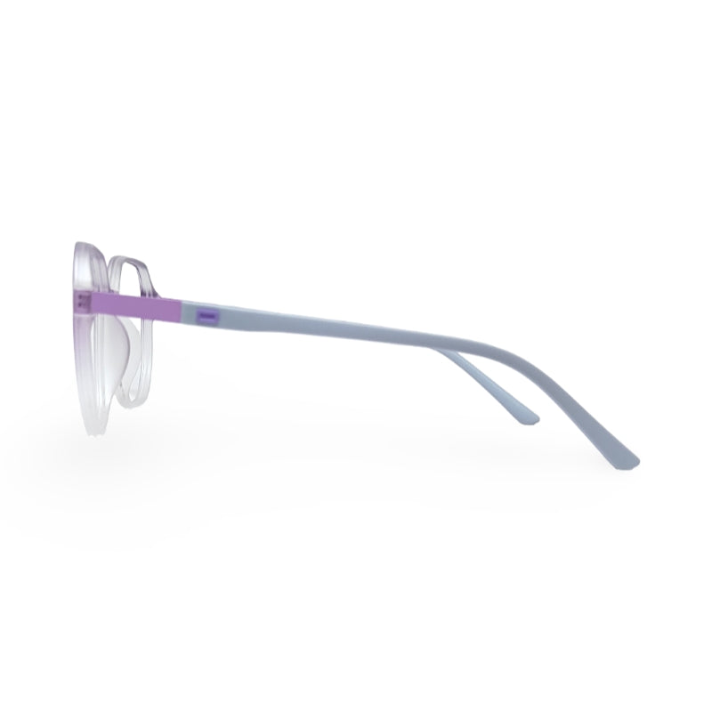 EVX 83315 Purple Geometric Eyeglass Frame (Large)