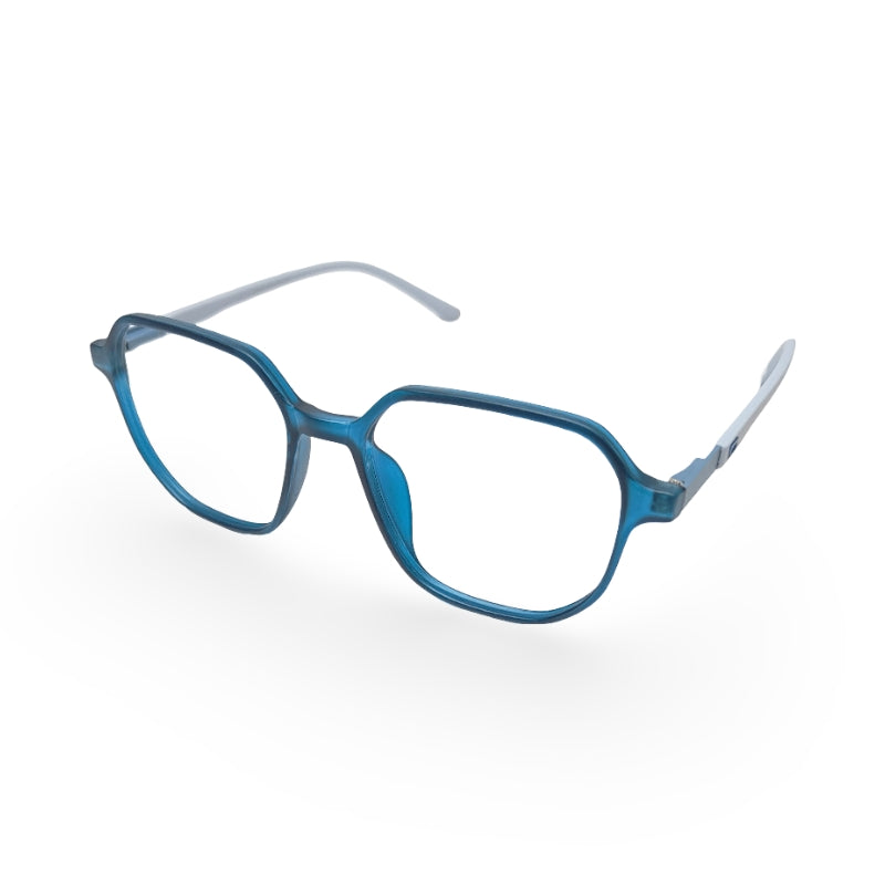 EVX 83315 Teal Geometric Eyeglass Frame (Large)