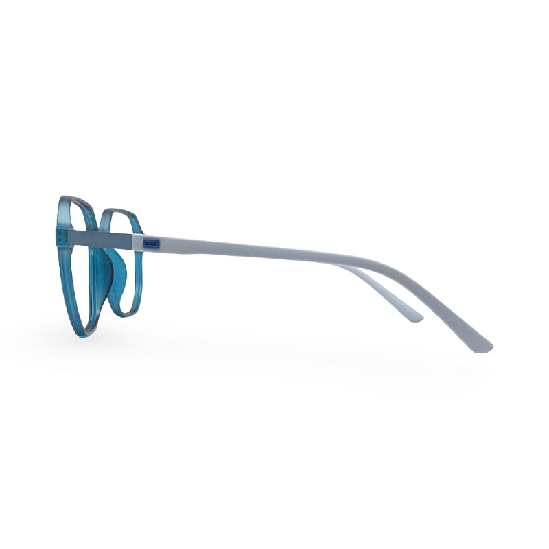 EVX 83315 Teal Geometric Eyeglass Frame (Large)