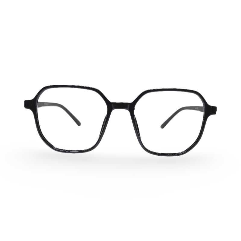 EVX 83315 Black Geometric Eyeglass Frame (Large)