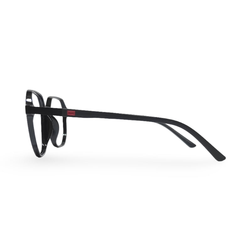 EVX 83315 Black Geometric Eyeglass Frame (Large)