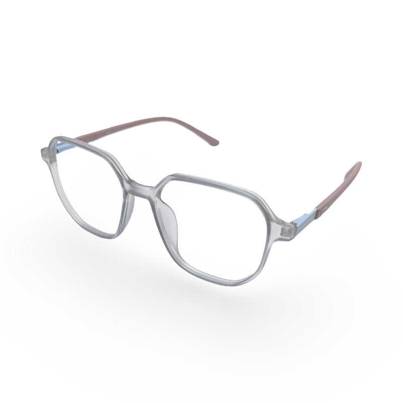 EVX 83315 Gray Geometric Eyeglass Frame (Large)