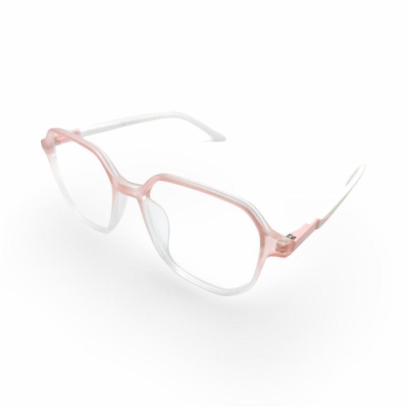 EVX 83315 Pink Geometric Eyeglass Frame (Large)