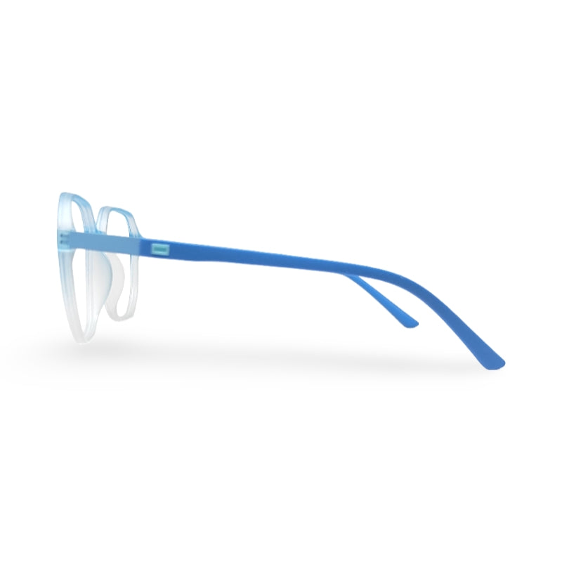 EVX 83315 Blue Geometric Eyeglass Frame (Large)