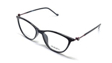 Load image into Gallery viewer, Cat Eye Crystal Studded Chakshu 1091 Plastic Specs For Women Shiny Black