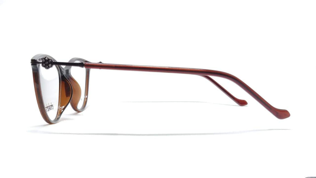 Cat Eye Crystal Studded Chakshu 1091 Plastic Specs For Women Shiny Brown