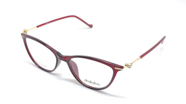 Cat Eye Crystal Studded Chakshu 1091 Plastic Specs For Women Shiny Red