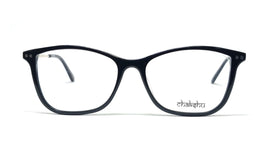 Chakshu 20058 Eagle Vision X Big Round Acetate + Metal Handle Light Weight Spectacle Frame Black