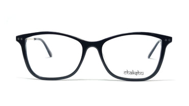 Chakshu 20058 Eagle Vision X Big Round Acetate + Metal Handle Light Weight Spectacle Frame Black