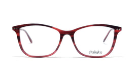 Chakshu 20058 Eagle Vision X Big Round Acetate + Metal Handle Light Weight Spectacle Frame Red