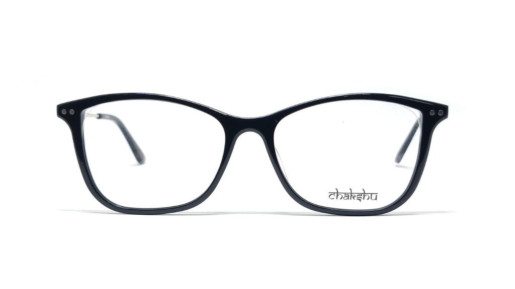 Chakshu 20058 Eagle Vision X Big Round Acetate + Metal Handle Light Weight Spectacle Frame  Black