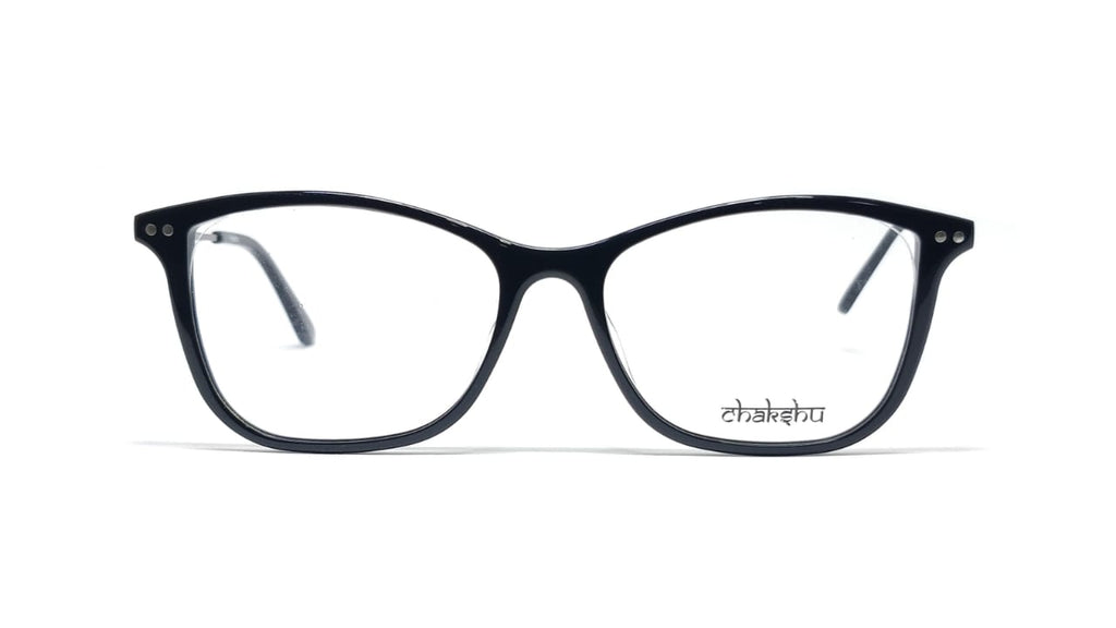 Chakshu 20058 Eagle Vision X Big Round Acetate + Metal Handle Light Weight Spectacle Frame  Black