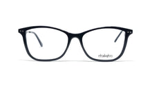 Load image into Gallery viewer, Chakshu 20058 Eagle Vision X Big Round Acetate + Metal Handle Light Weight Spectacle Frame  Black