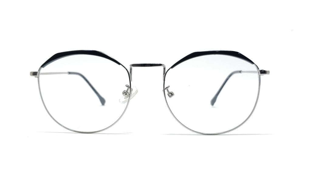  Brass Goat - Hexagon-Round Metal Spectacle Frame - 9356 SILVER