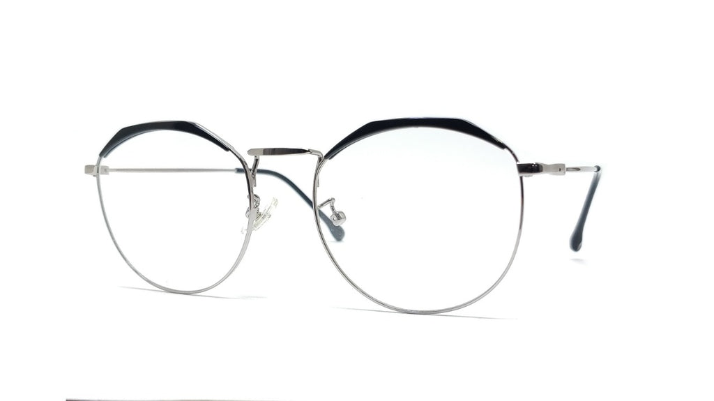 Brass Goat - Hexagon-Round Metal Spectacle Frame - 9356 SILVER