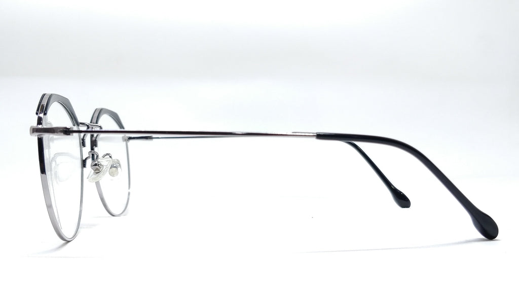  Brass Goat - Hexagon-Round Metal Spectacle Frame - 9356 SILVER