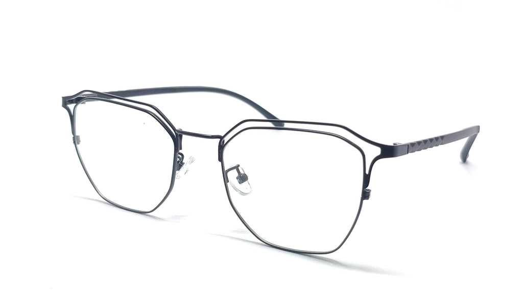 Brass Goat - Hexagon Metal Unisex Spectacle Frame - 9363 BLACK