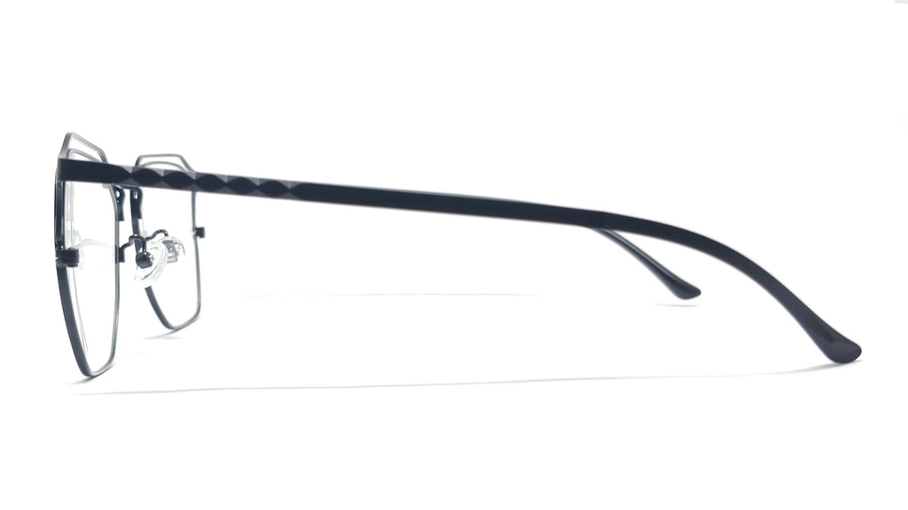 Brass Goat - Hexagon Metal Unisex Spectacle Frame - 9363 BLACK