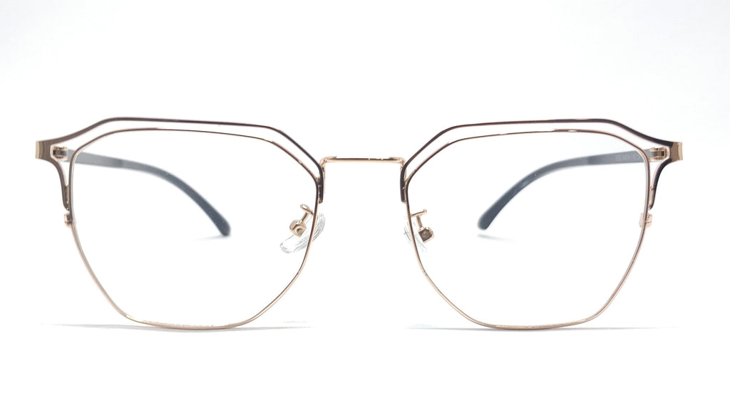 Brass Goat - Hexagon Metal Unisex Spectacle Frame - 9363 GOLD