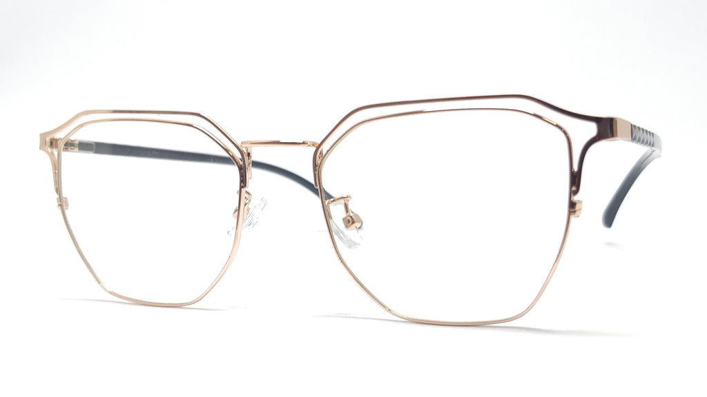 Brass Goat - Hexagon Metal Unisex Spectacle Frame - 9363 GOLD