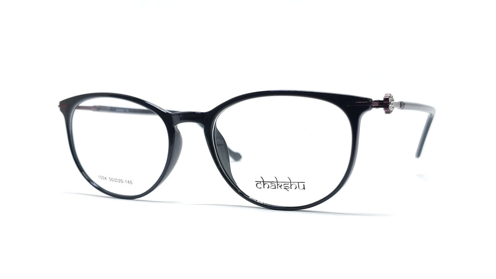 Chakshu 1094 - Crystal Studded Cat Eye Tr90 Glasses Frame Eagle Vision X