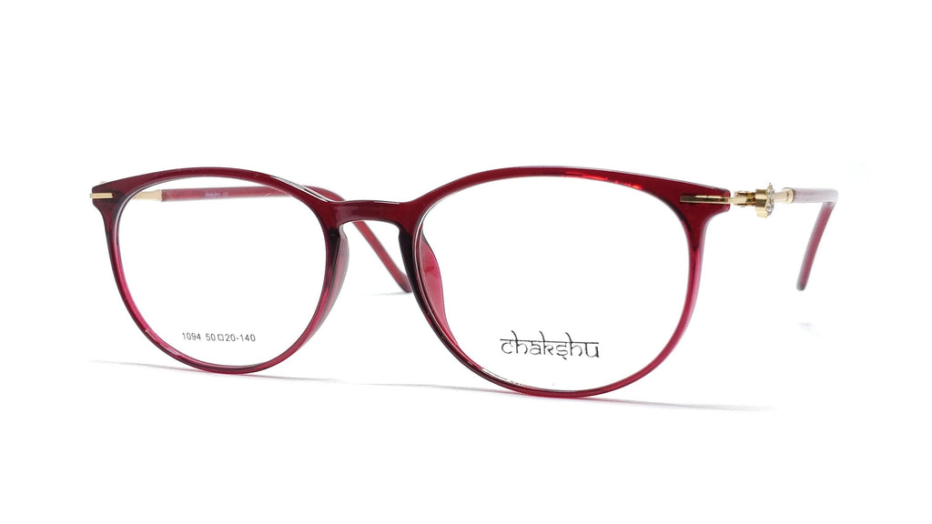 Chakshu 1094 - Crystal Studded Cat Eye Tr90 Glasses Frame Eagle Vision X