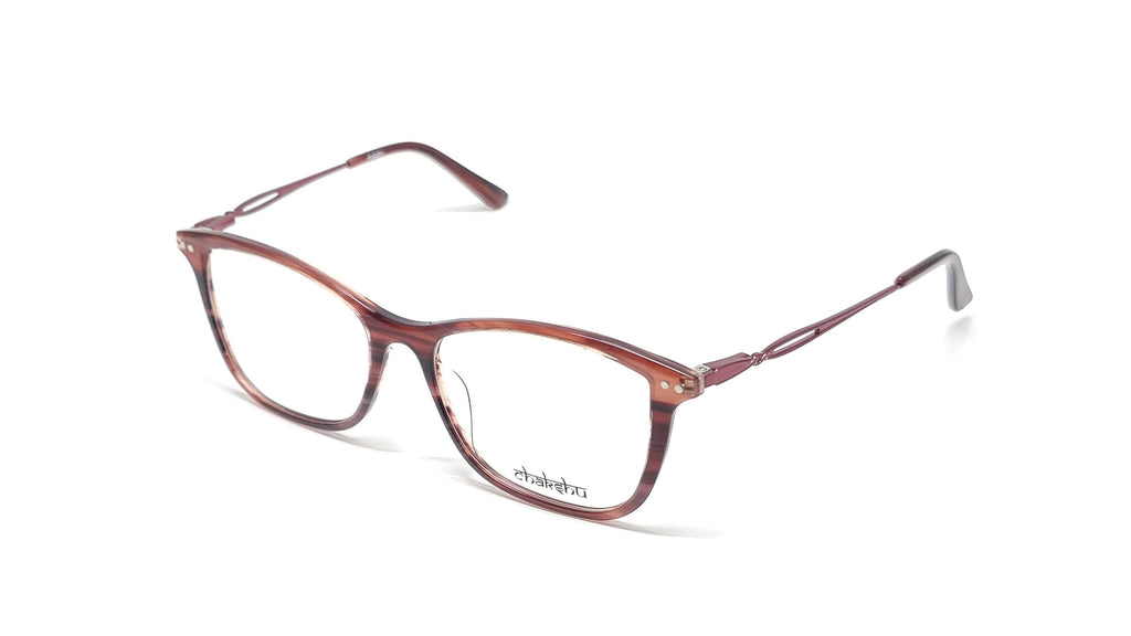 Chakshu 20058 Eagle Vision X Big Round Acetate + Metal Handle Light Weight Spectacle Frame  Red