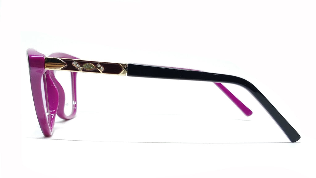 Cat Eye Double Color LB 60085 Girls affordable Eye Frame BLACK AND PURPLE